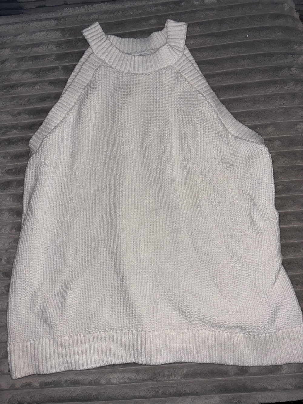 White Halter Knit Sweater - size xl